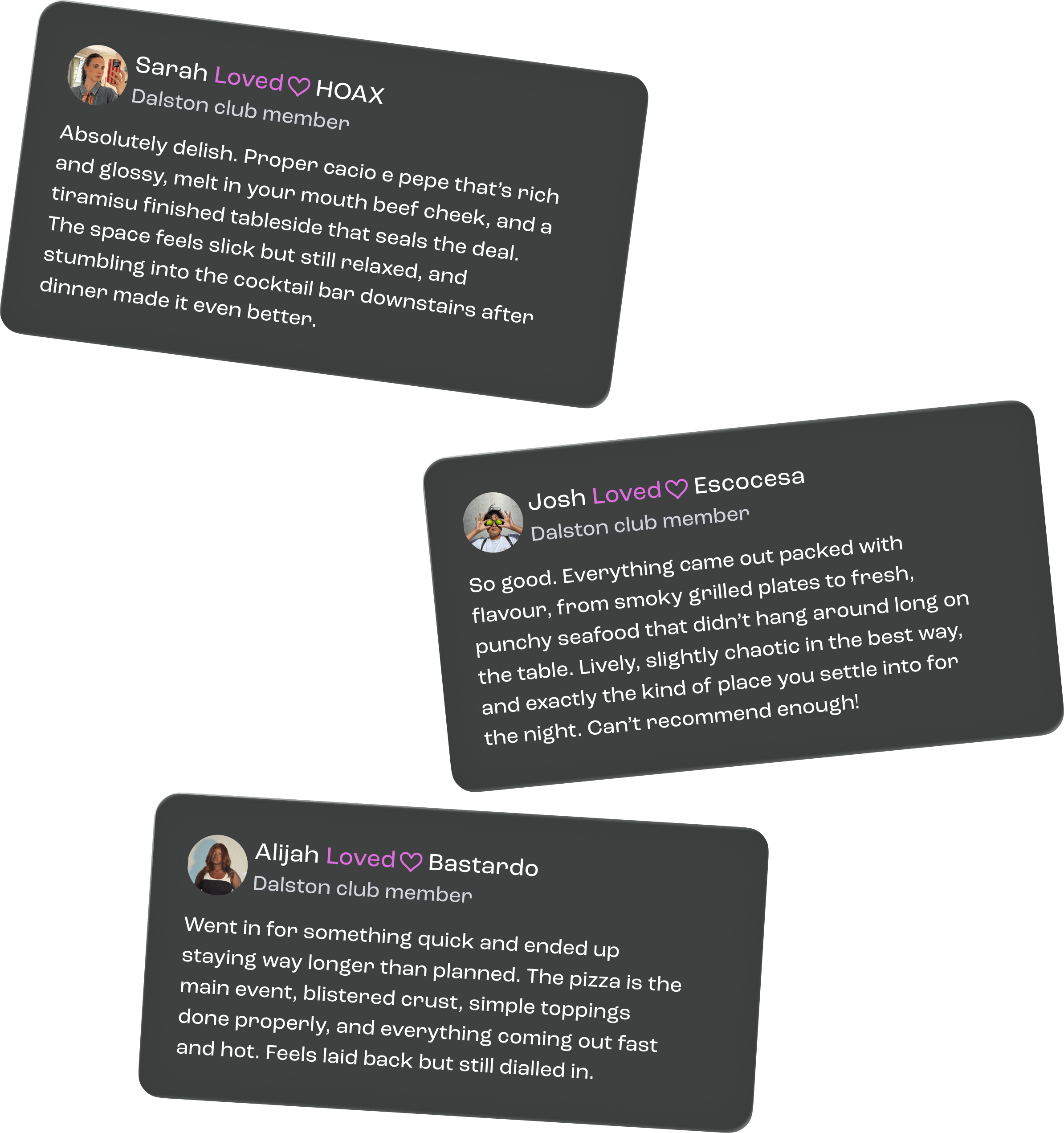 Dalston locals sharing restaurant reviews and recommendations on Appetite app